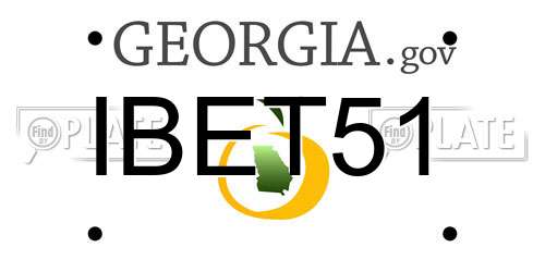 IBET51 Georgia License Plate