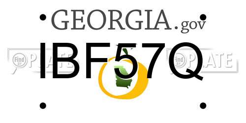 IBF57Q Georgia License Plate