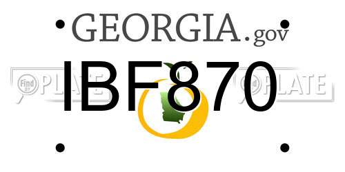 IBF870 Georgia License Plate