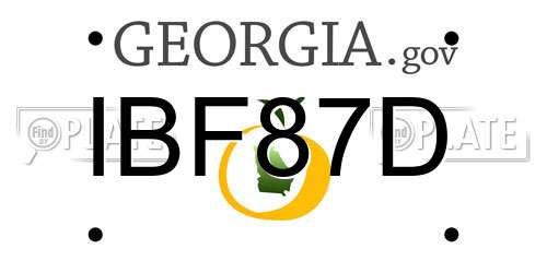 IBF87D Georgia License Plate