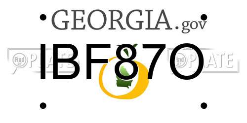 IBF87O Georgia License Plate