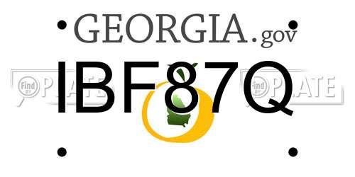 IBF87Q Georgia License Plate