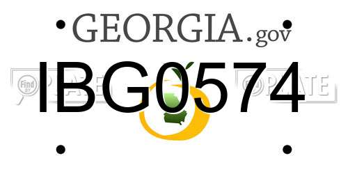 IBG0574 Georgia License Plate