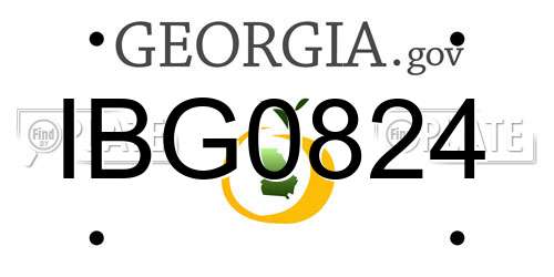 IBG0824 Georgia License Plate