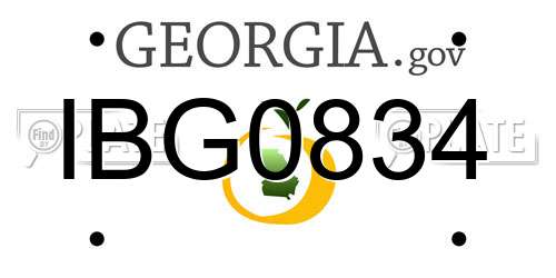 IBG0834 Georgia License Plate
