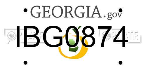 IBG0874 Georgia License Plate