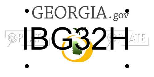 IBG32H Georgia License Plate