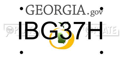 IBG37H Georgia License Plate