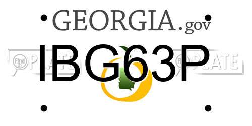 IBG63P Georgia License Plate