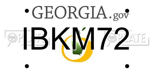 IBKM72 Georgia License Plate
