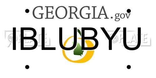 IBLUBYU Georgia License Plate