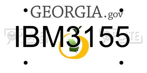IBM3155 Georgia License Plate