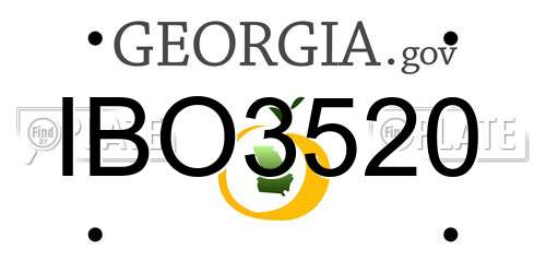 IBO3520 Georgia License Plate