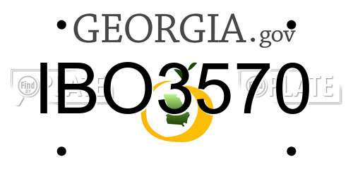 IBO3570 Georgia License Plate