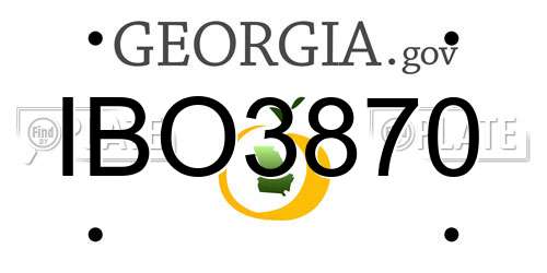 IBO3870 Georgia License Plate
