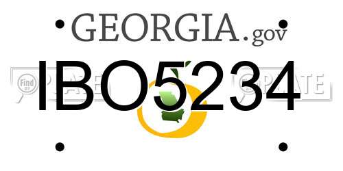 IBO5234 Georgia License Plate