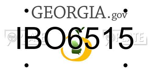IBO6515 Georgia License Plate