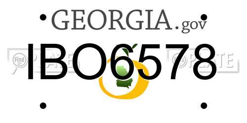 IBO6578 Georgia License Plate
