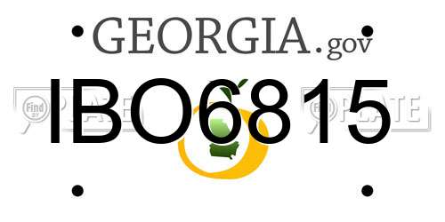 IBO6815 Georgia License Plate