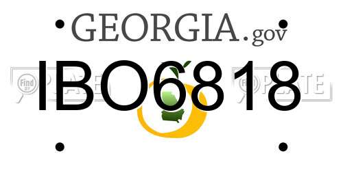 IBO6818 Georgia License Plate