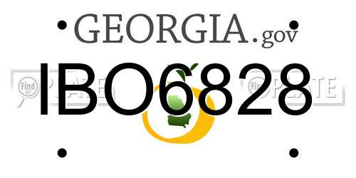 IBO6828 Georgia License Plate