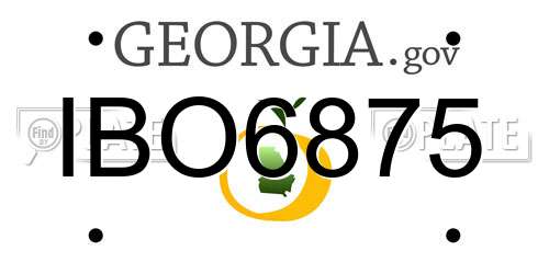 IBO6875 Georgia License Plate