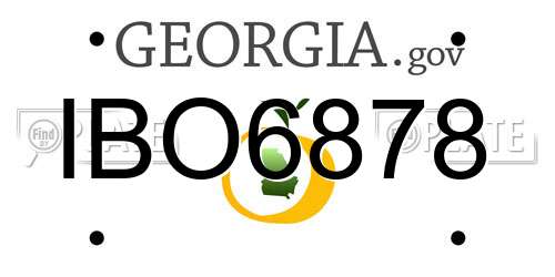 IBO6878 Georgia License Plate
