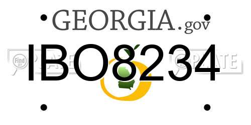 IBO8234 Georgia License Plate