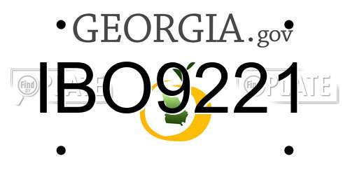 IBO9221 Georgia License Plate