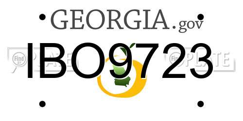 IBO9723 Georgia License Plate