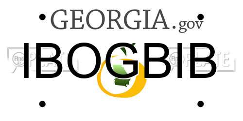 IBOGBIB Georgia License Plate