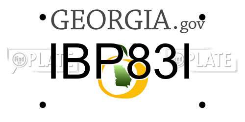IBP83I Georgia License Plate