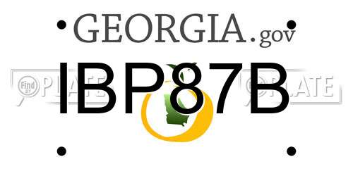 IBP87B Georgia License Plate