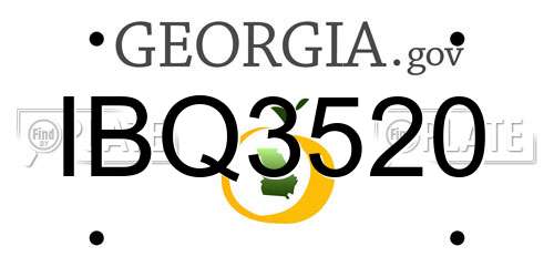 IBQ3520 Georgia License Plate