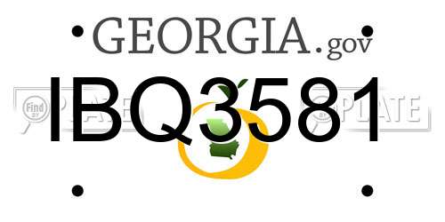 IBQ3581 Georgia License Plate