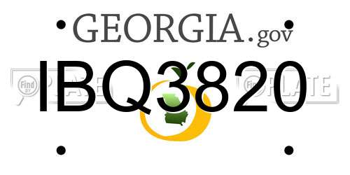 IBQ3820 Georgia License Plate