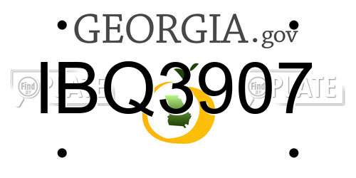 IBQ3907 Georgia License Plate