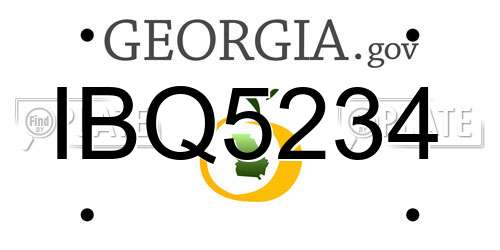 IBQ5234 Georgia License Plate