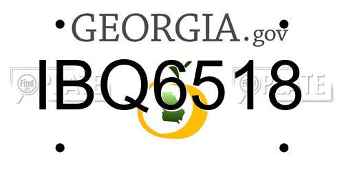 IBQ6518 Georgia License Plate