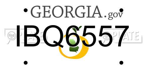 IBQ6557 Georgia License Plate