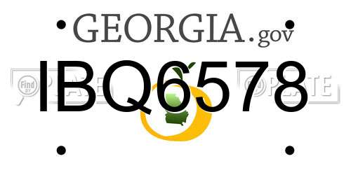 IBQ6578 Georgia License Plate