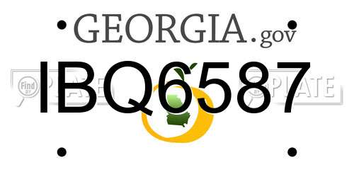 IBQ6587 Georgia License Plate