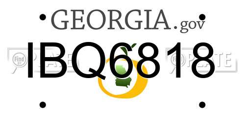 IBQ6818 Georgia License Plate