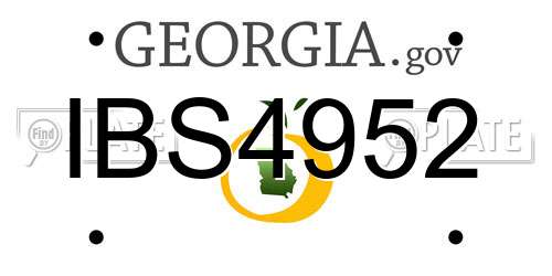 IBS4952 Georgia License Plate