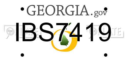 IBS7419 Georgia License Plate