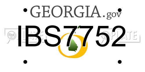 IBS7752 Georgia License Plate