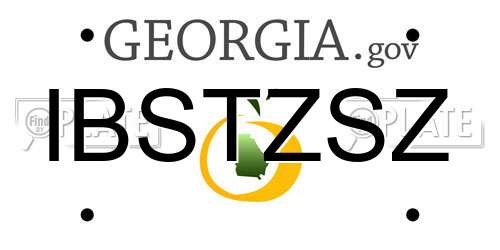 IBSTZSZ Georgia License Plate