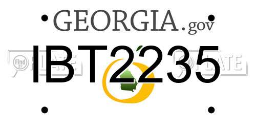 IBT2235 Georgia License Plate