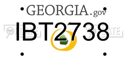 IBT2738 Georgia License Plate