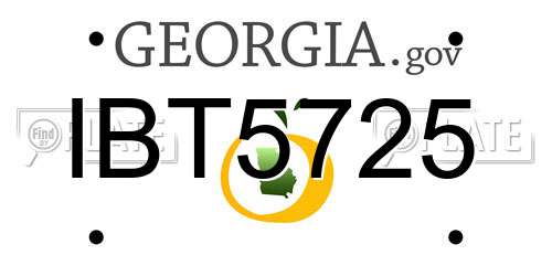 IBT5725 Georgia License Plate
